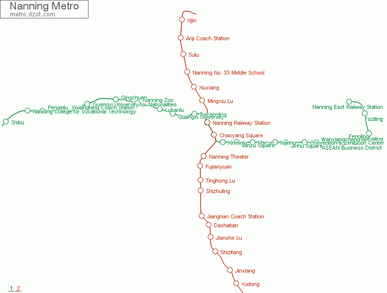 Metro Nanning - map of lines