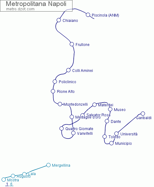 Metropolitana Napoli - map of lines