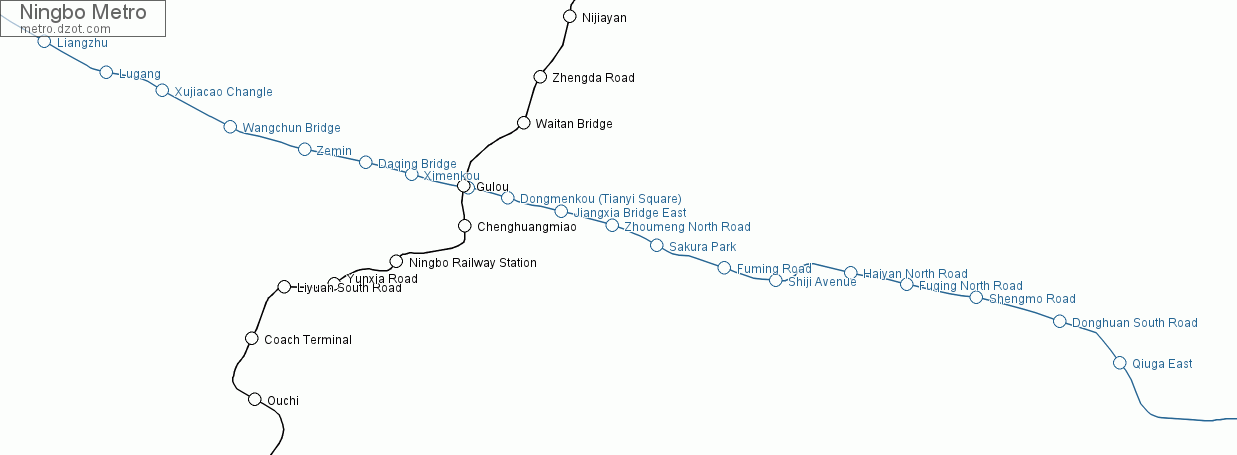 Metro Ningbo - map of lines