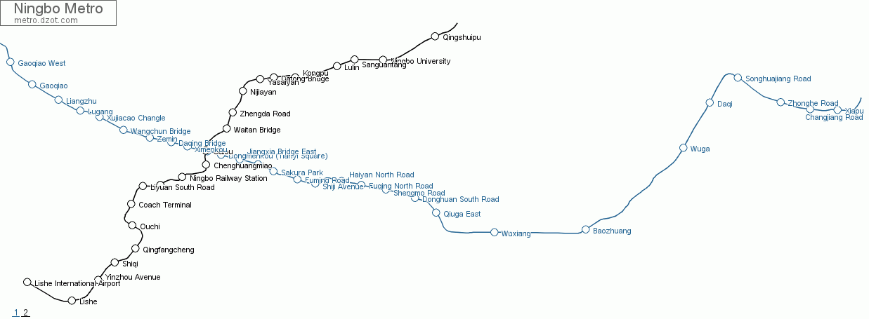 Metro Ningbo - map of lines