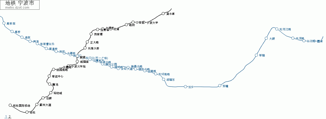 地铁 宁波市 - map of lines