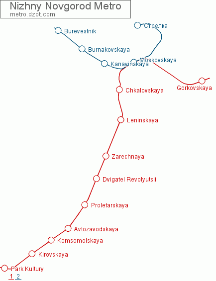 Metro Nizhny Novgorod - map of lines