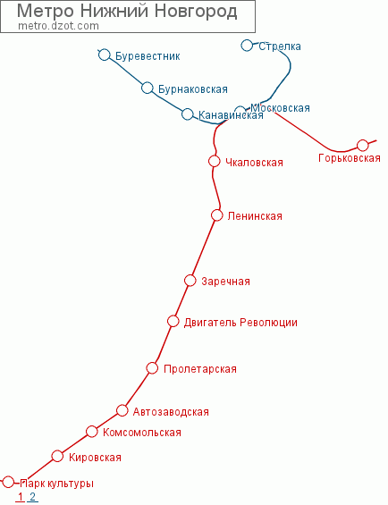 Метро Нижний Новгород - map of lines