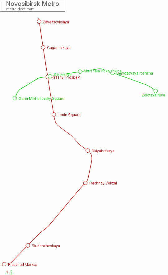Metro Novosibirsk - map of lines