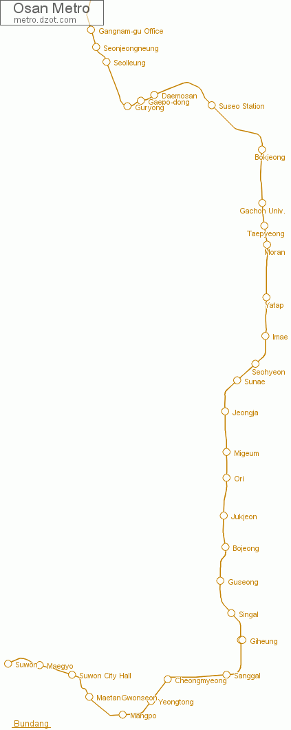 Metro Osan - map of lines