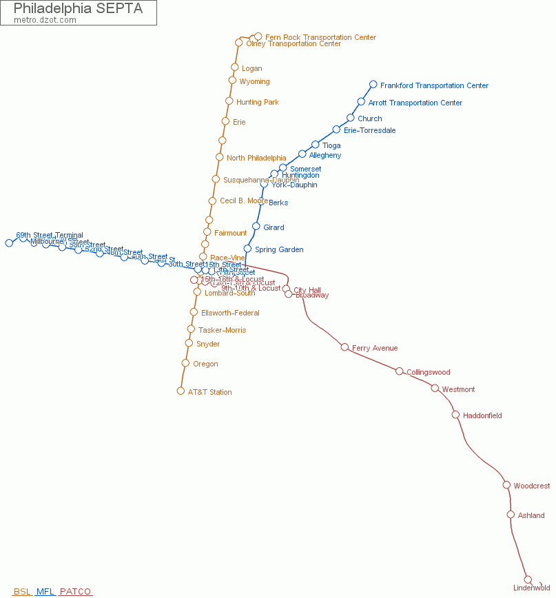 SEPTA Philadelphia - map of lines