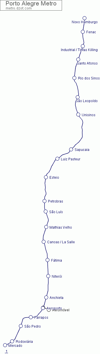 Metro Porto Alegre - map of lines