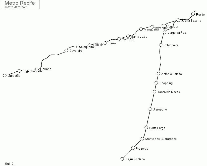 Metro Recife - map of lines