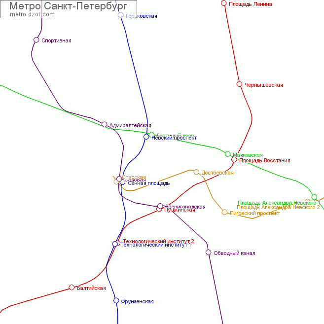 Метро Санкт-Петербург - map of lines
