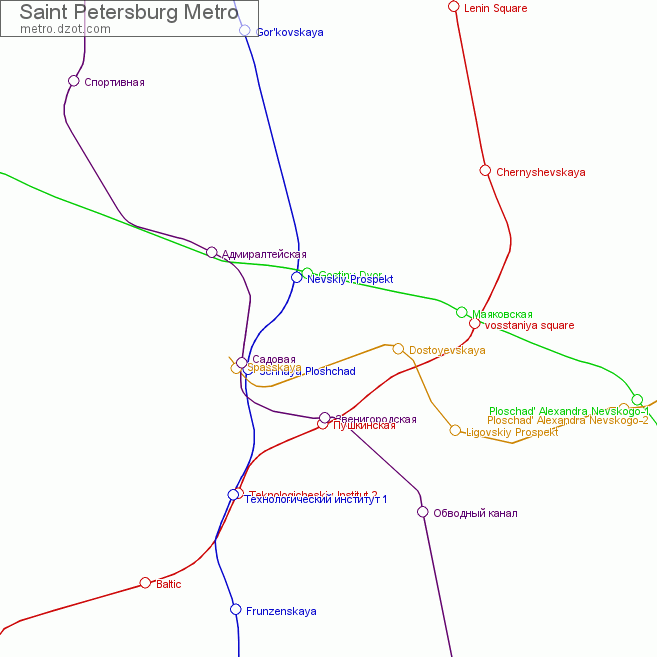 Metro Saint Petersburg - map of lines