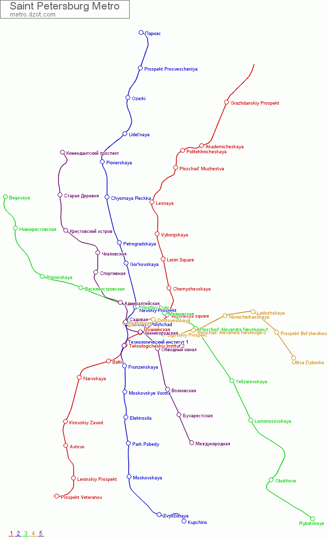 Metro Saint Petersburg - map of lines
