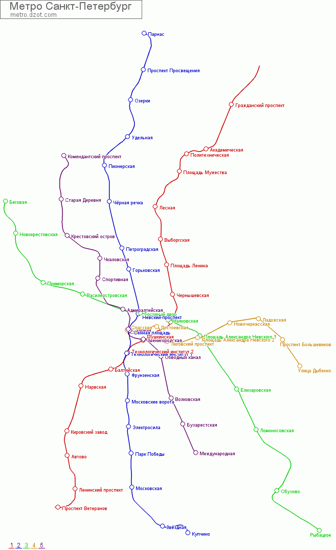 Метро Санкт-Петербург - map of lines