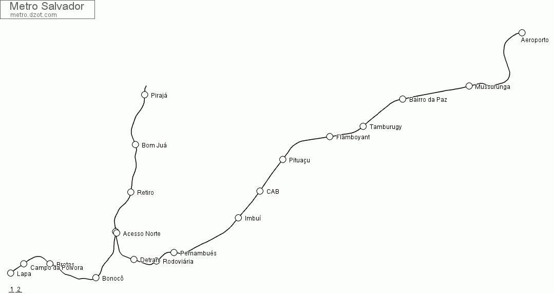 Metro Salvador - map of lines
