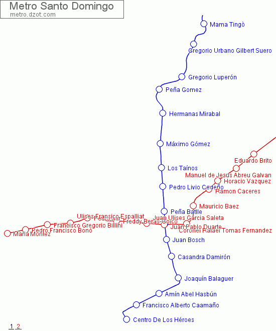 Metro Santo Domingo - map of lines