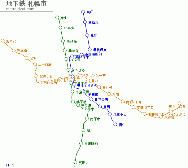 地下鉄 札幌市 - map of lines