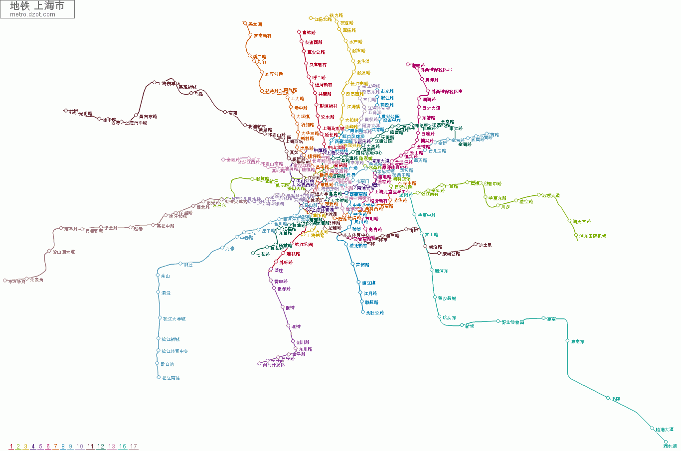 地铁 上海市 - map of lines