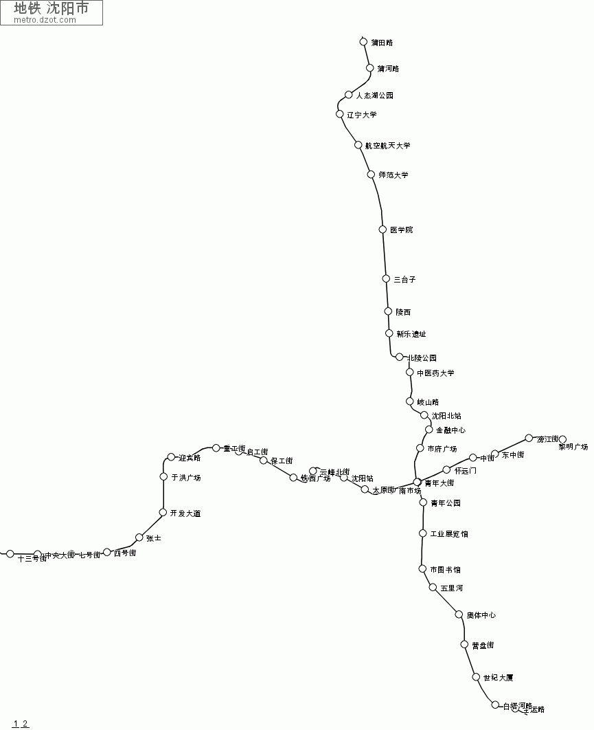 地铁 沈阳市 - map of lines