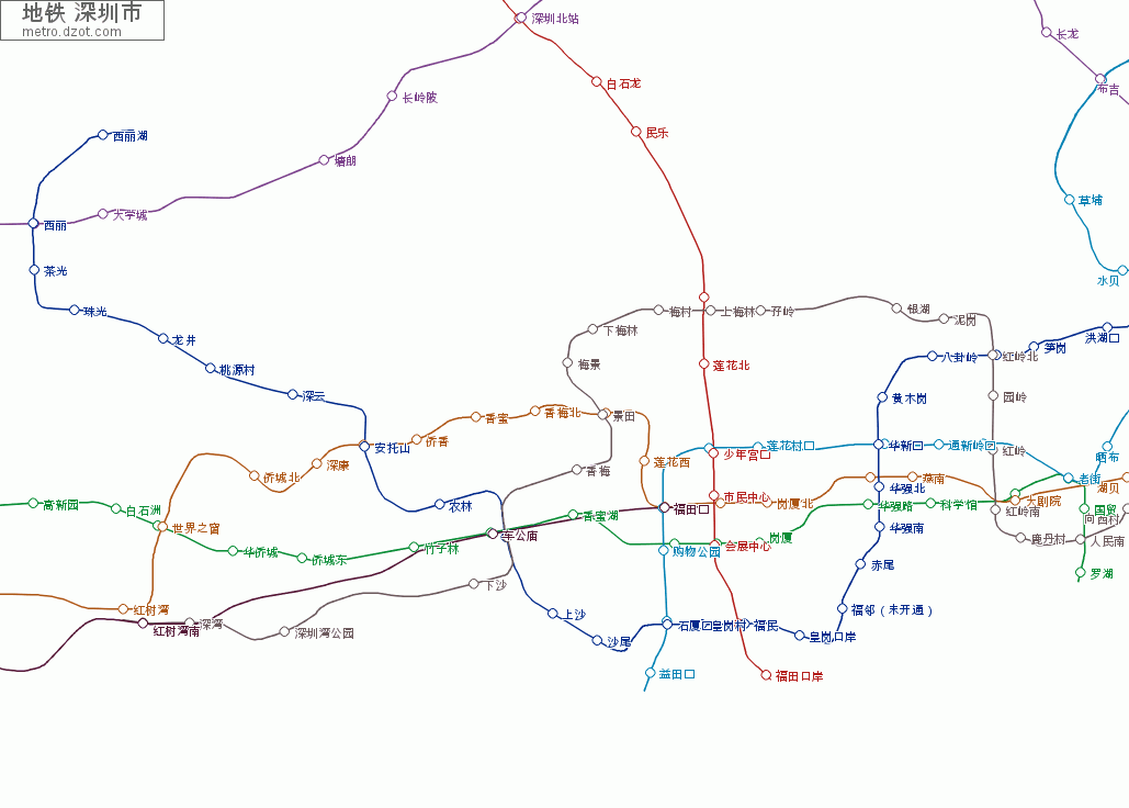 地铁 深圳市 - map of lines