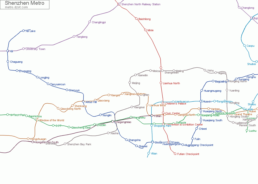 Metro Shenzhen - map of lines