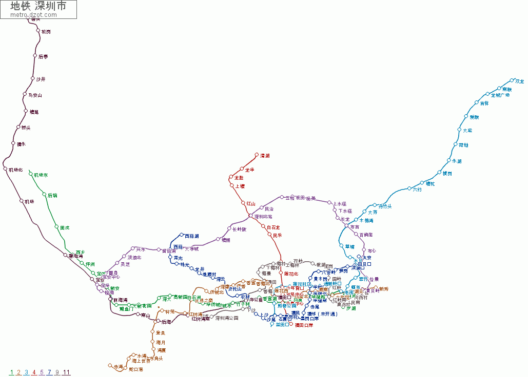 地铁 深圳市 - map of lines
