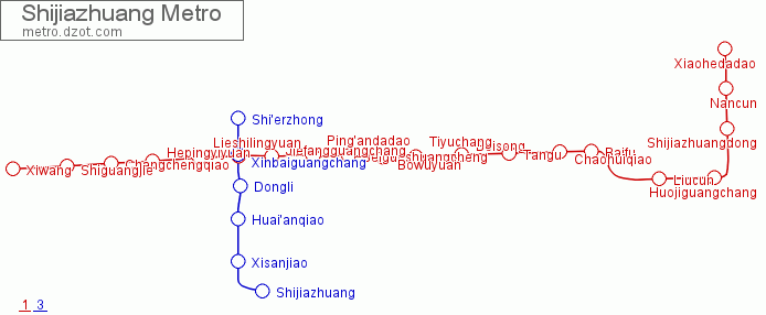 Metro Shijiazhuang - map of lines