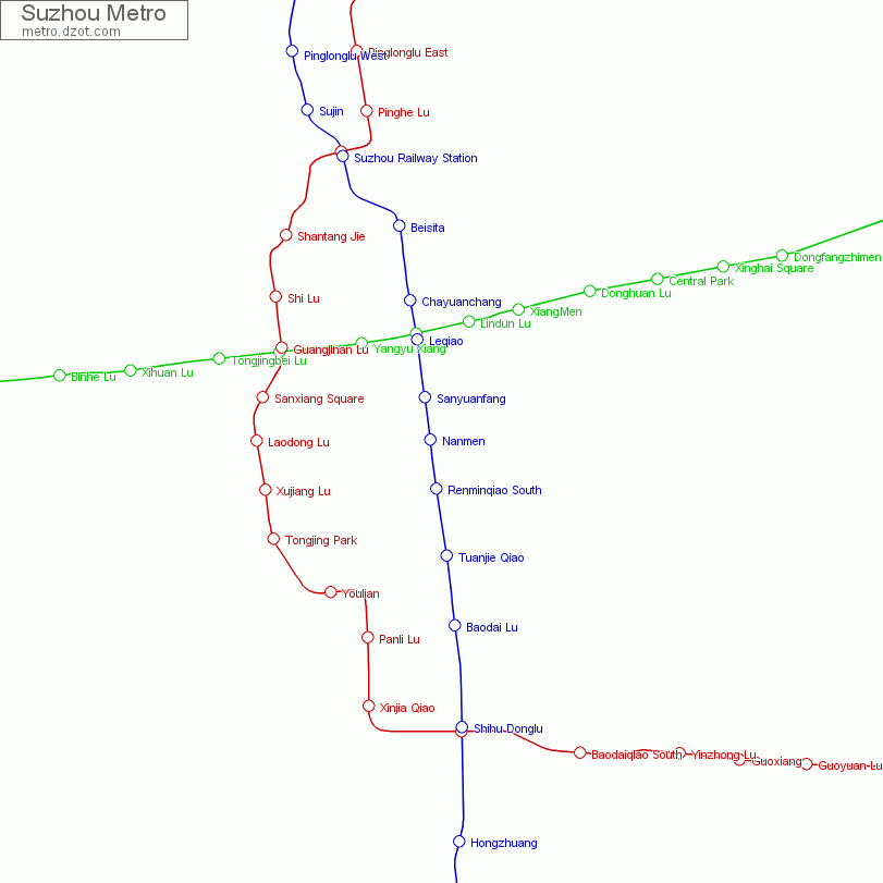 Metro Suzhou - map of lines