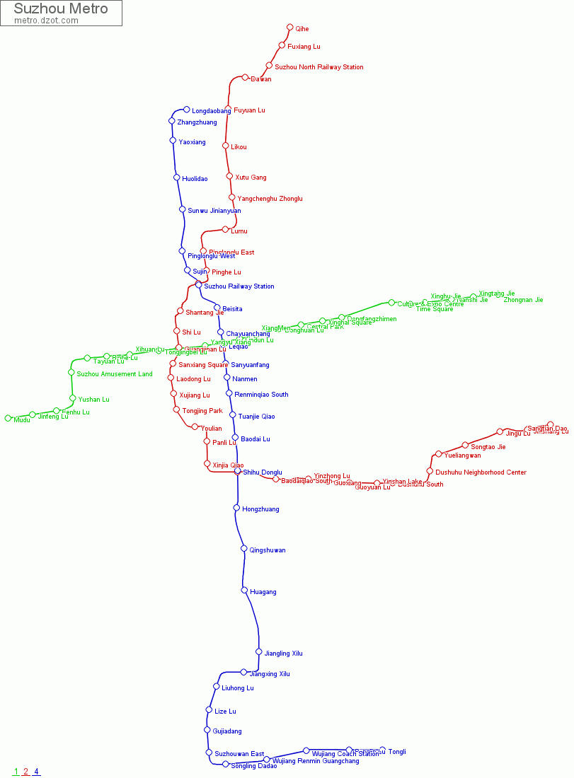Metro Suzhou - map of lines
