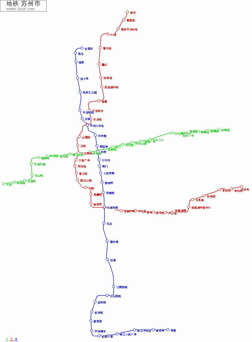地铁 苏州市 - map of lines