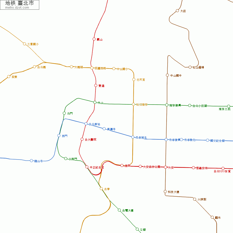 地铁 臺北市 - map of lines