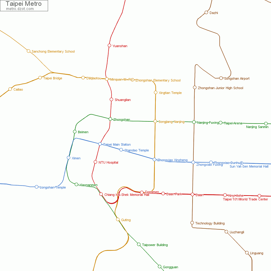 Metro Taipei - map of lines