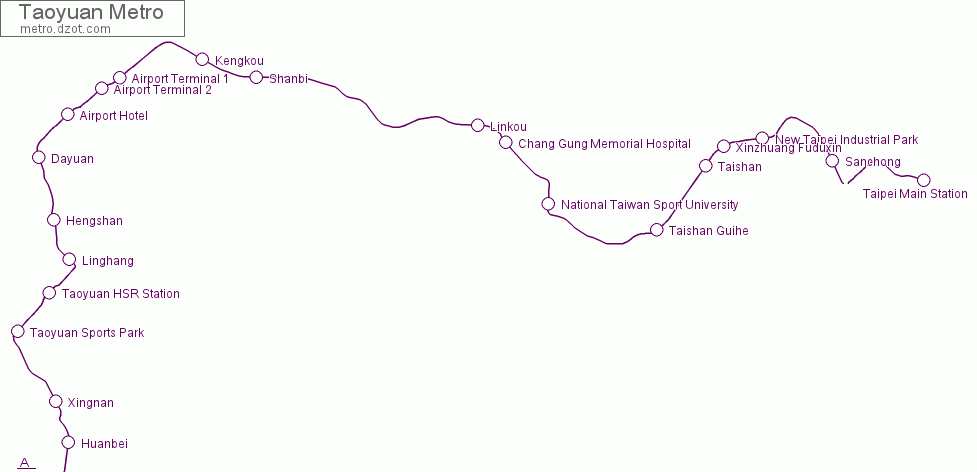 Metro Taoyuan - map of lines
