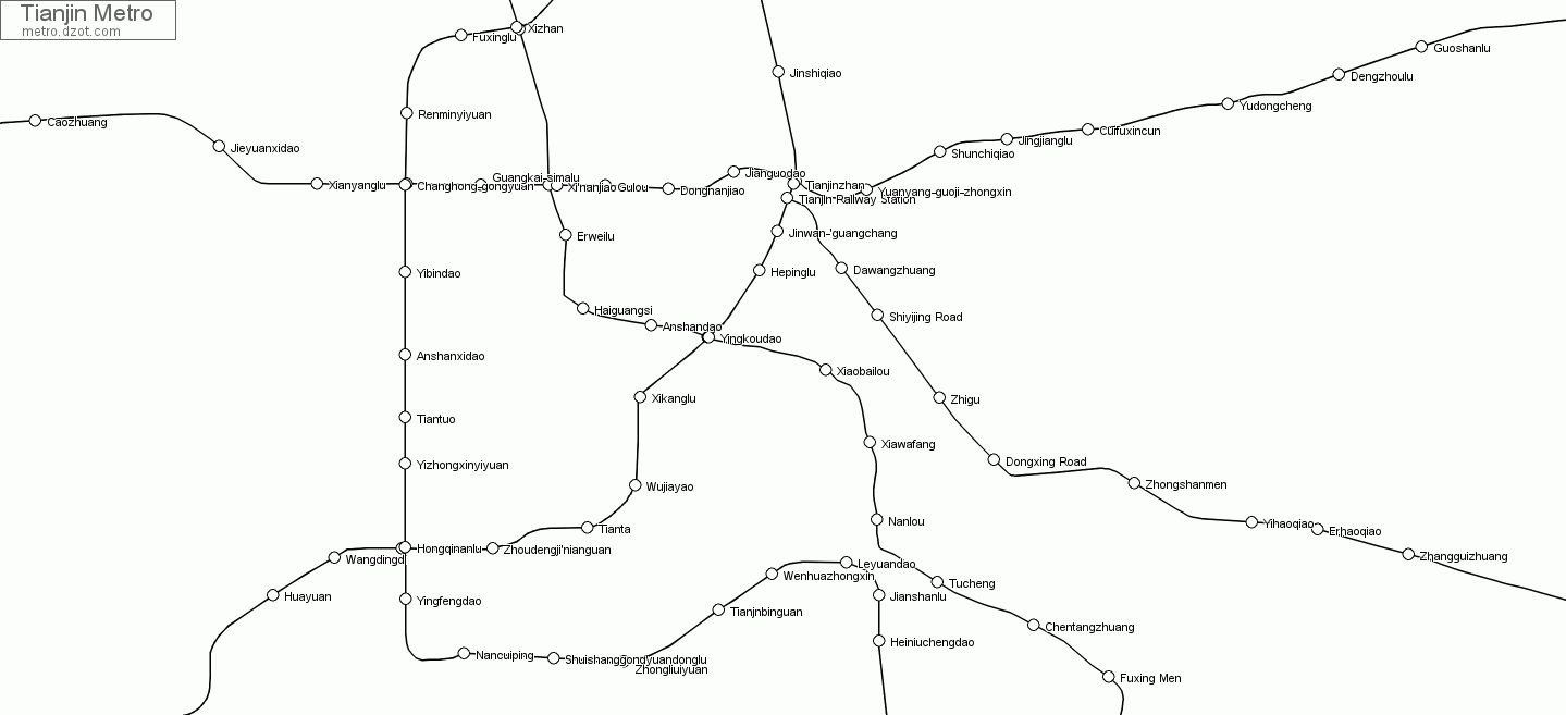 Metro Tianjin - map of lines