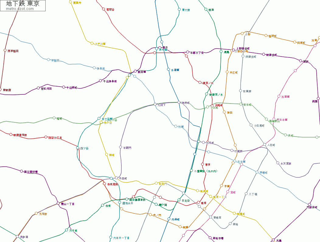 地下鉄 東京 - map of lines