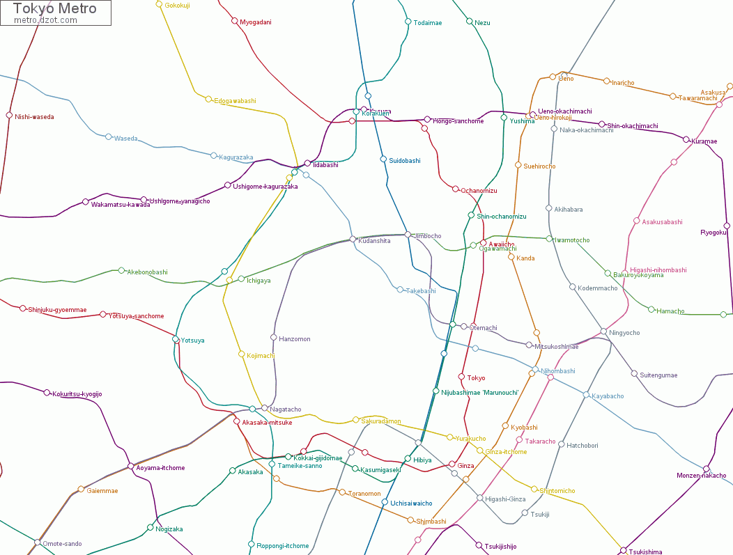 Metro Tokyo - map of lines