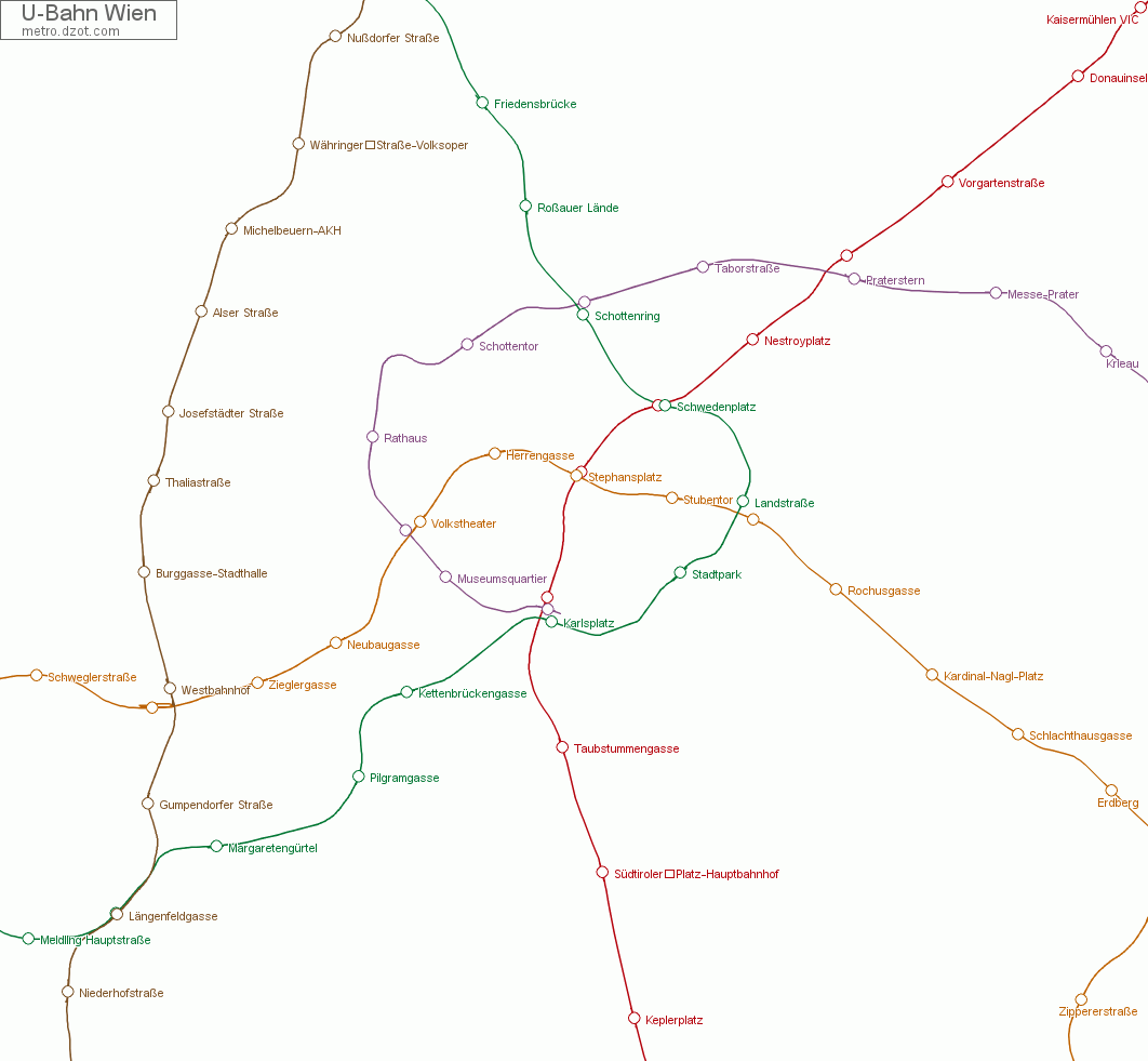 U-Bahn Wien - map of lines