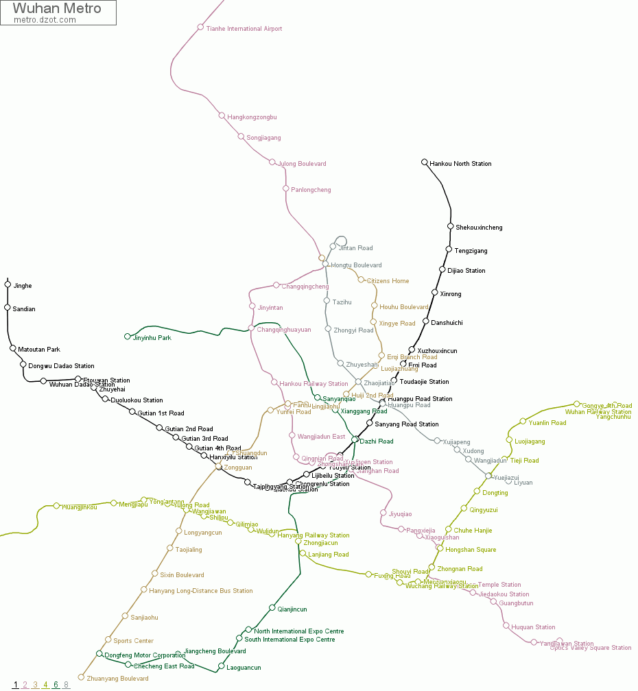 Metro Wuhan - map of lines