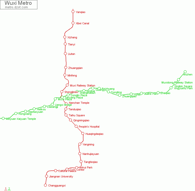 Metro Wuxi - map of lines