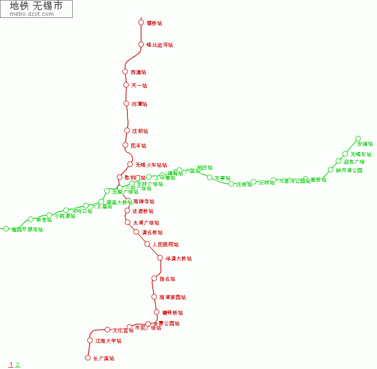 地铁 无锡市 - map of lines