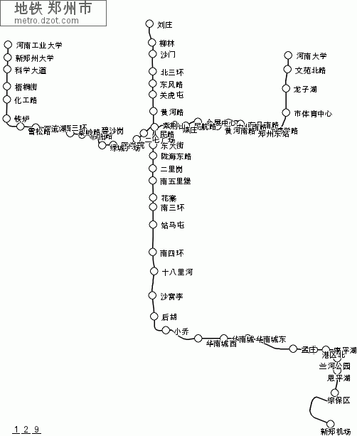 地铁 郑州市 - map of lines